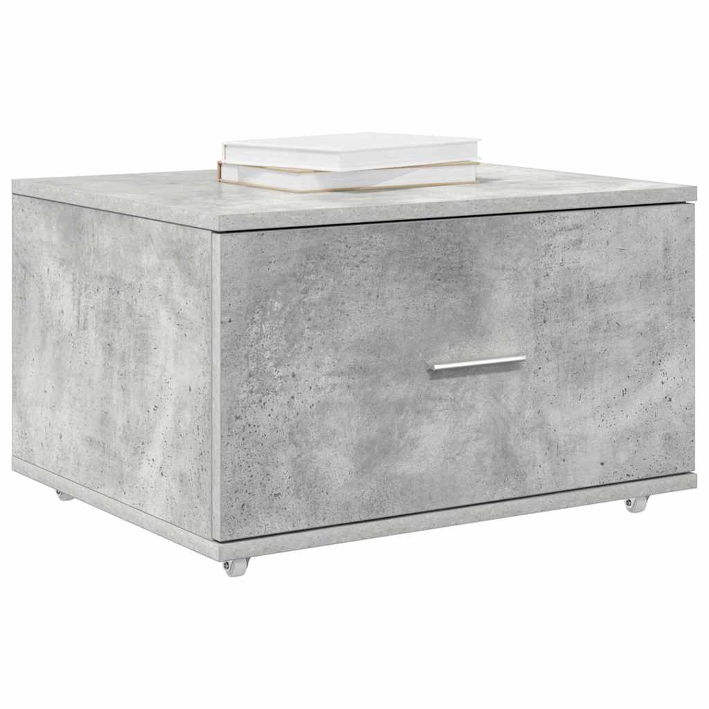 vidaXL Drawer Cabinet with Wheel Concrete Grey 55 x 45 x 31 cm