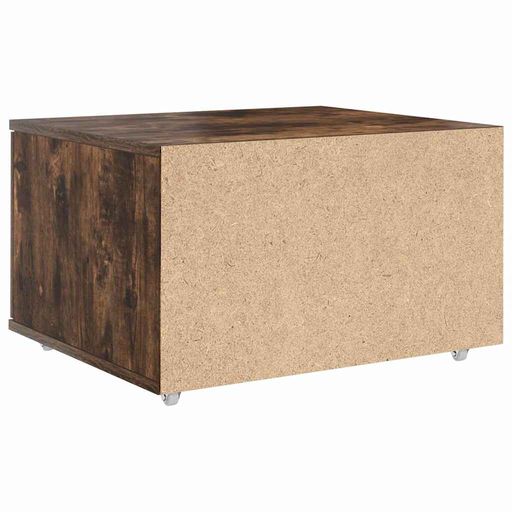 vidaXL Drawer Cabinet with Wheel Smoked Oak 55 x 45 x 31 cm