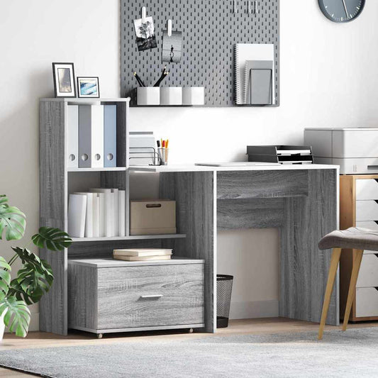 vidaXL Drawer Cabinet with Wheel Grey Sonoma 55 x 45 x 31 cm