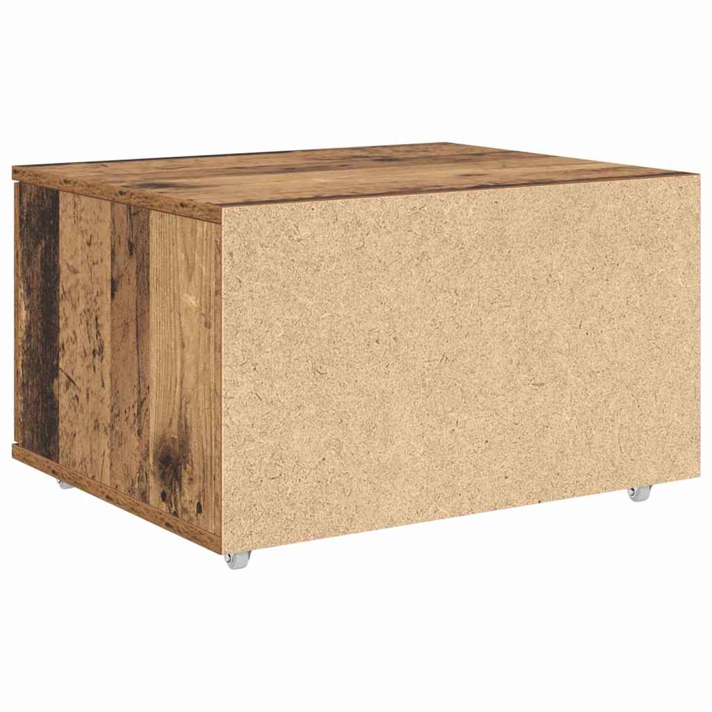 vidaXL Drawer Cabinet with Wheel Old Wood 55 x 45 x 31 cm