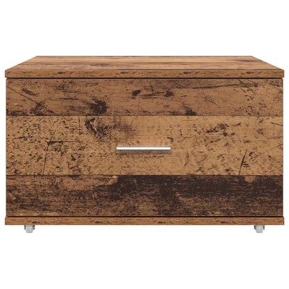 vidaXL Drawer Cabinet with Wheel Old Wood 55 x 45 x 31 cm