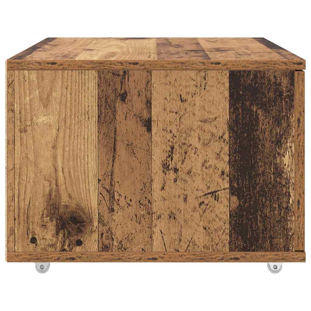 vidaXL Drawer Cabinet with Wheel Old Wood 55 x 45 x 31 cm