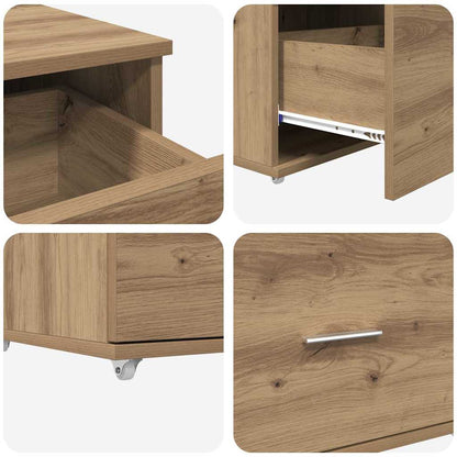 vidaXL Drawer Cabinet 55 x 45 x 31 cm Artisan Oak