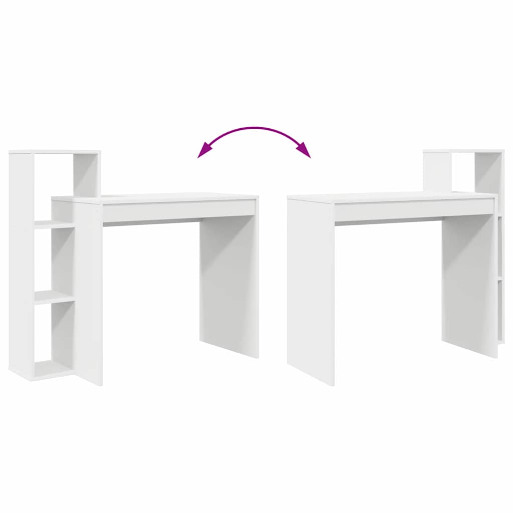 vidaXL Desk with Shelf White 100 x 40 x 90 cm Engineered Wood