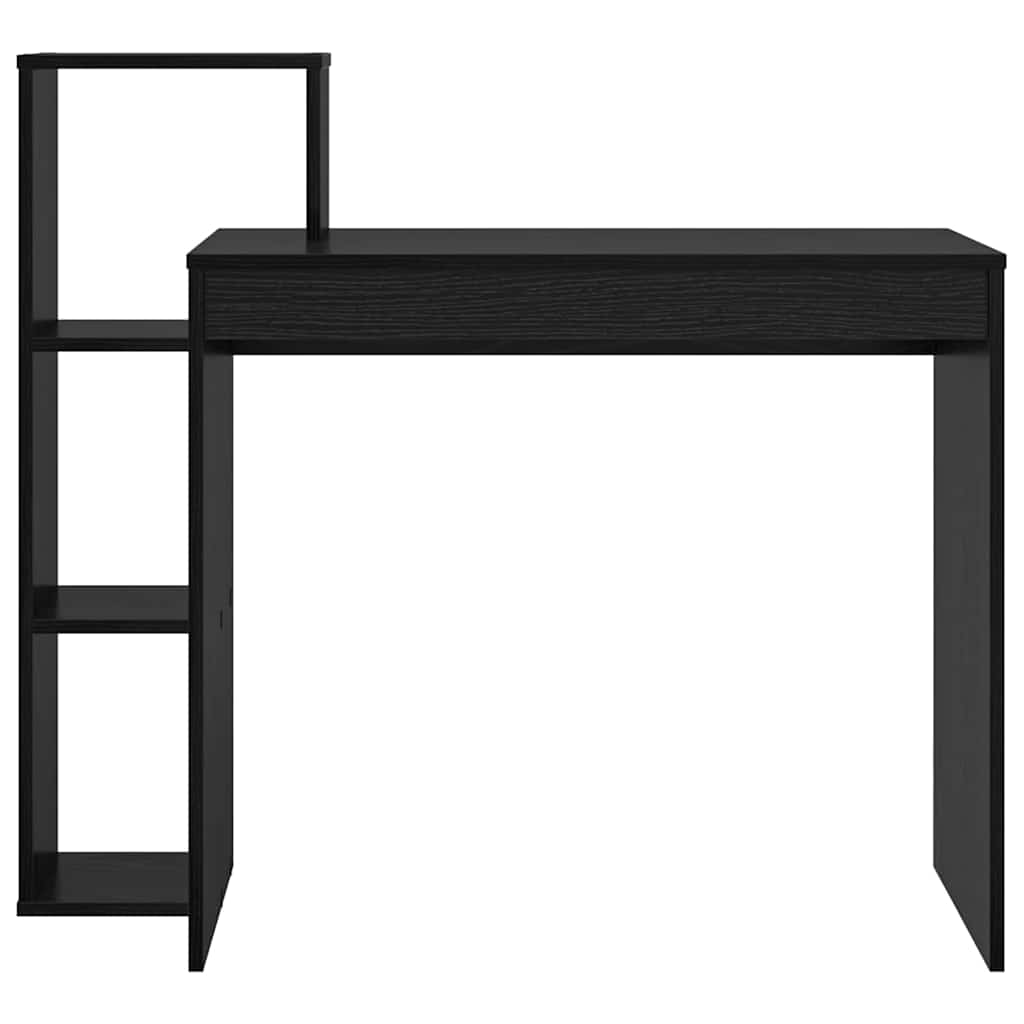 vidaXL Desk with Shelf Black Oak 100 x 40 x 90 cm Engineered Wood