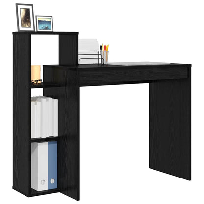 vidaXL Desk with Shelf Black Oak 100 x 40 x 90 cm Engineered Wood
