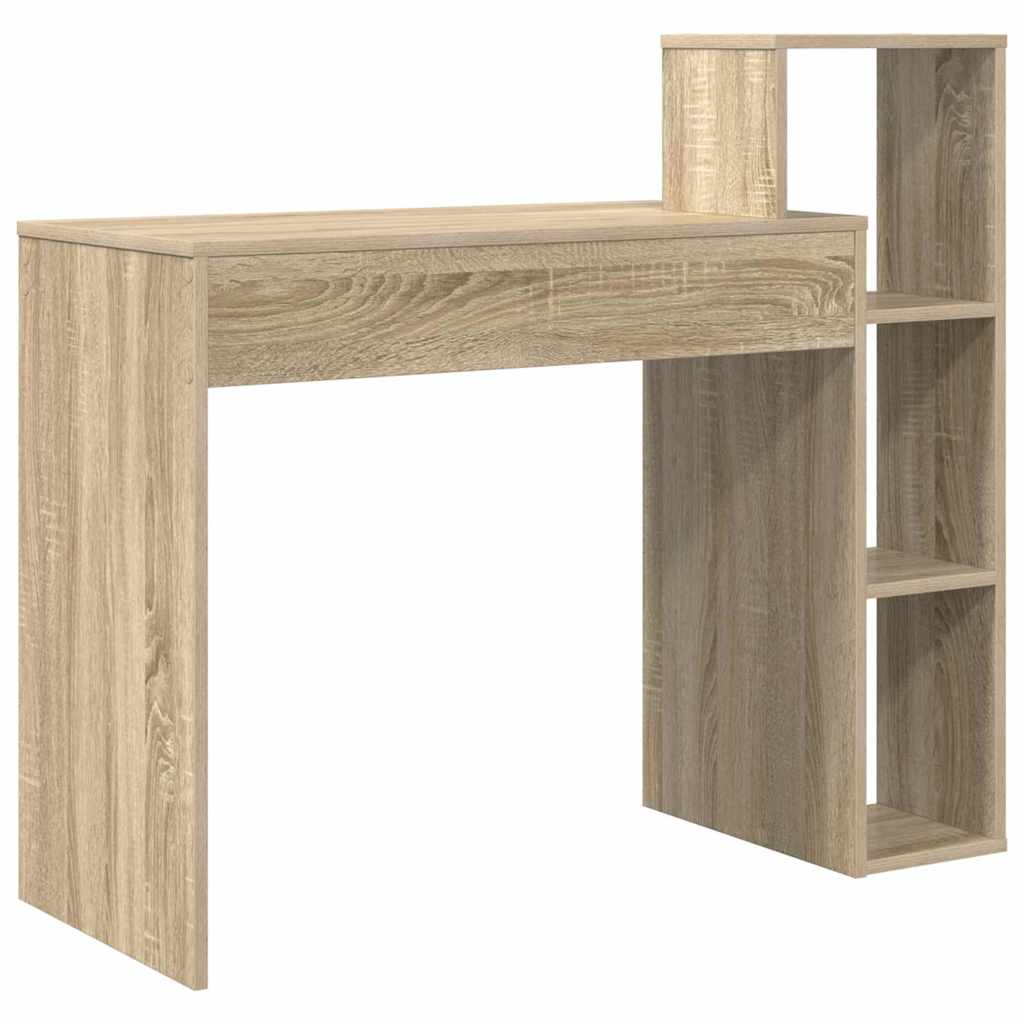 vidaXL Desk with Shelf Sonoma Oak 100 x 40 x 90 cm Engineered Wood