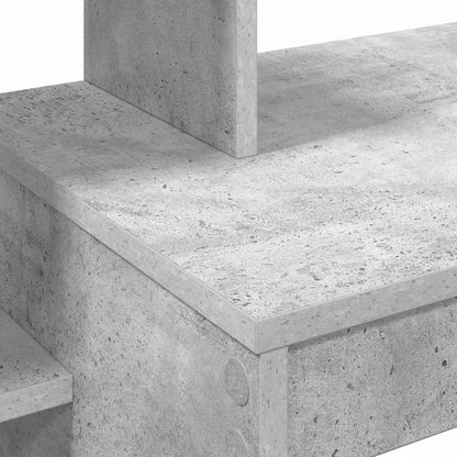 vidaXL Desk with Shelf Concrete Grey 100 x 40 x 90 cm Engineered Wood