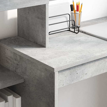vidaXL Desk with Shelf Concrete Grey 100 x 40 x 90 cm Engineered Wood