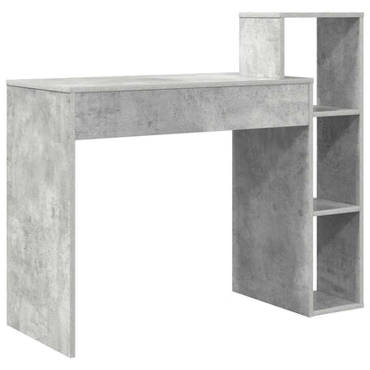 vidaXL Desk with Shelf Concrete Grey 100 x 40 x 90 cm Engineered Wood