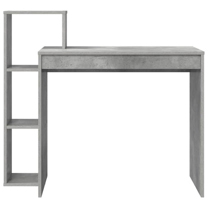 vidaXL Desk with Shelf Concrete Grey 100 x 40 x 90 cm Engineered Wood