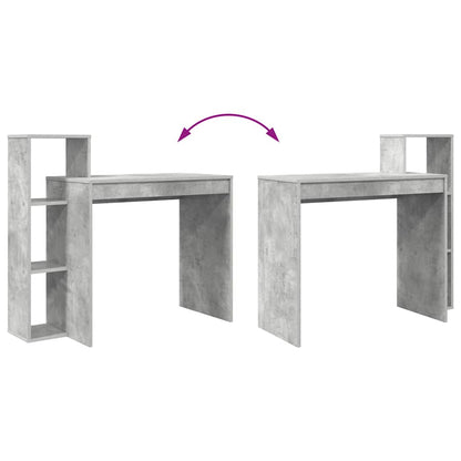 vidaXL Desk with Shelf Concrete Grey 100 x 40 x 90 cm Engineered Wood