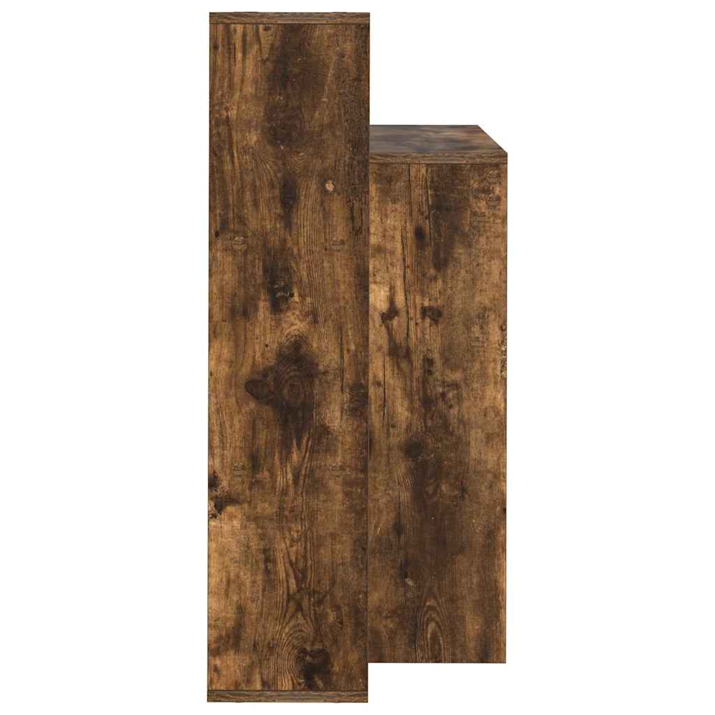 vidaXL Desk with Shelf Smoked Oak 100 x 40 x 90 cm Engineered Wood