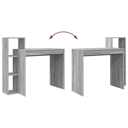 vidaXL Desk with Shelf Grey Sonoma 100 x 40 x 90 cm Engineered Wood