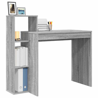 vidaXL Desk with Shelf Grey Sonoma 100 x 40 x 90 cm Engineered Wood
