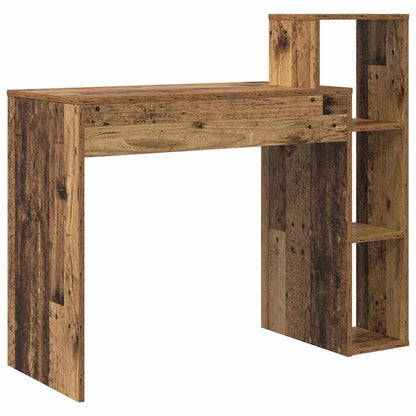 vidaXL Desk with Shelf Old Wood 100 x 40 x 90 cm Engineered Wood