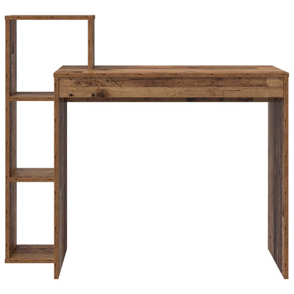vidaXL Desk with Shelf Old Wood 100 x 40 x 90 cm Engineered Wood