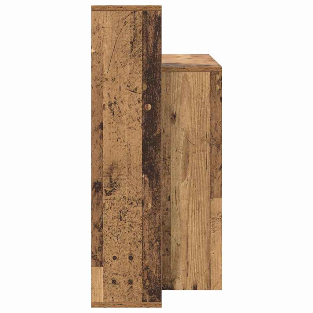 vidaXL Desk with Shelf Old Wood 100 x 40 x 90 cm Engineered Wood