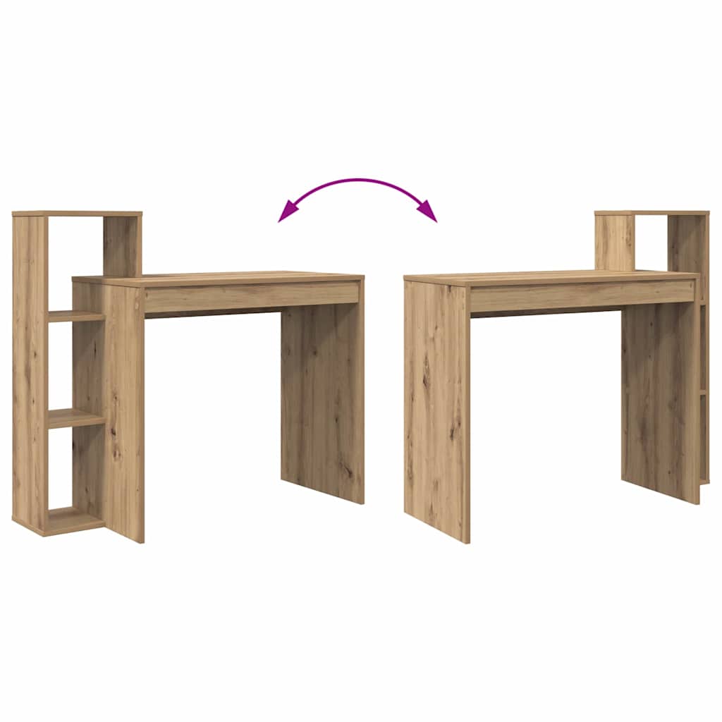 vidaXL Desk with Shelf Artisan Oak 100 x 40 x 90 cm Engineered Wood