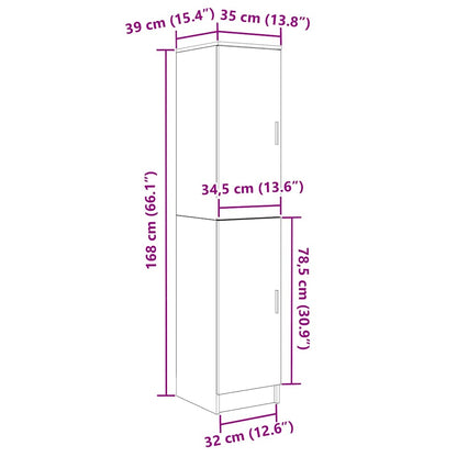 vidaXL Highboard Smoked Oak 35 x 39 x 168 cm
