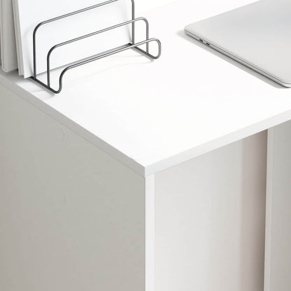 vidaXL Desk with Shelf White 78.5 x 37 x 154.5 cm Engineered Wood