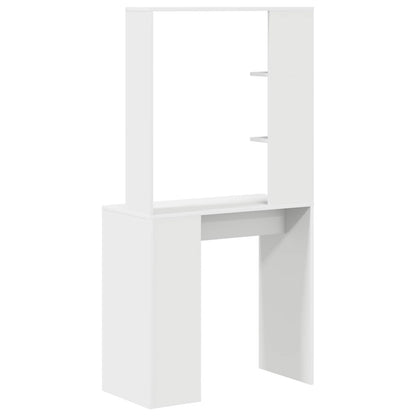 vidaXL Desk with Shelf White 78.5 x 37 x 154.5 cm Engineered Wood