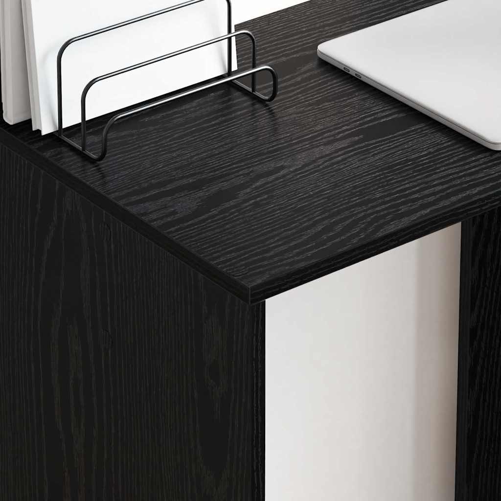 vidaXL Desk with Shelf Black Oak 78.5 x 37 x 154.5 cm Engineered Wood