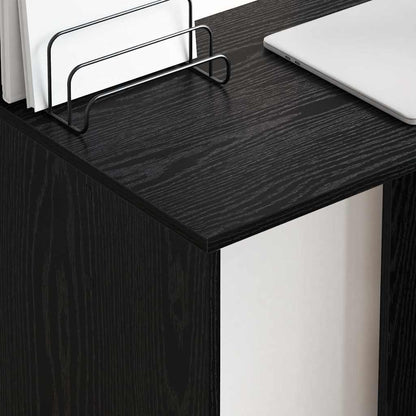 vidaXL Desk with Shelf Black Oak 78.5 x 37 x 154.5 cm Engineered Wood
