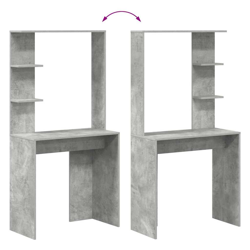 vidaXL Desk Concrete Grey 78.5 x 37 x 154.5 cm Engineered Wood