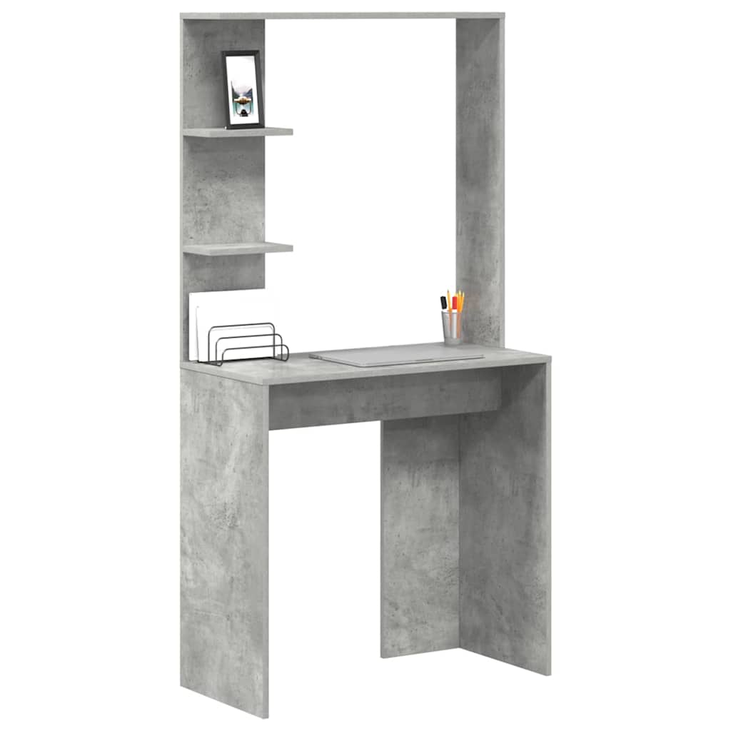 vidaXL Desk Concrete Grey 78.5 x 37 x 154.5 cm Engineered Wood