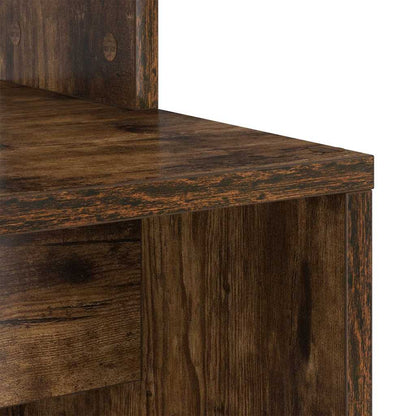 vidaXL Desk with Shelf Smoked Oak 78.5 x 37 x 154.5 cm Engineered Wood