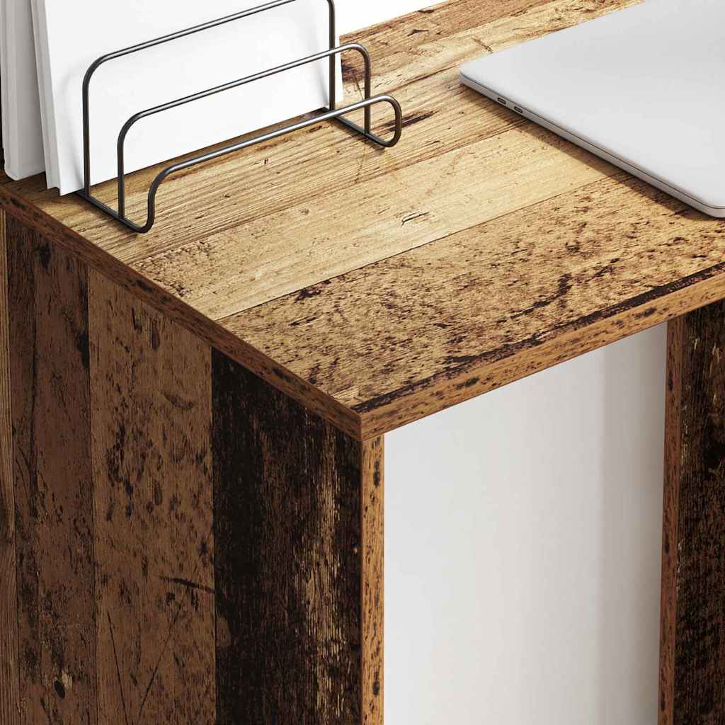 vidaXL Desk with Shelf Old Wood 78.5 x 37 x 154.5 cm Engineered Wood