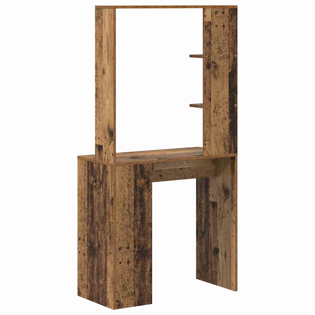 vidaXL Desk with Shelf Old Wood 78.5 x 37 x 154.5 cm Engineered Wood