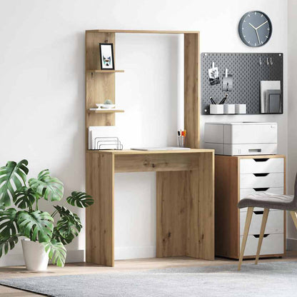 vidaXL Desk Artisan Oak Engineered Wood 78.5 x 37 x 154.5 cm