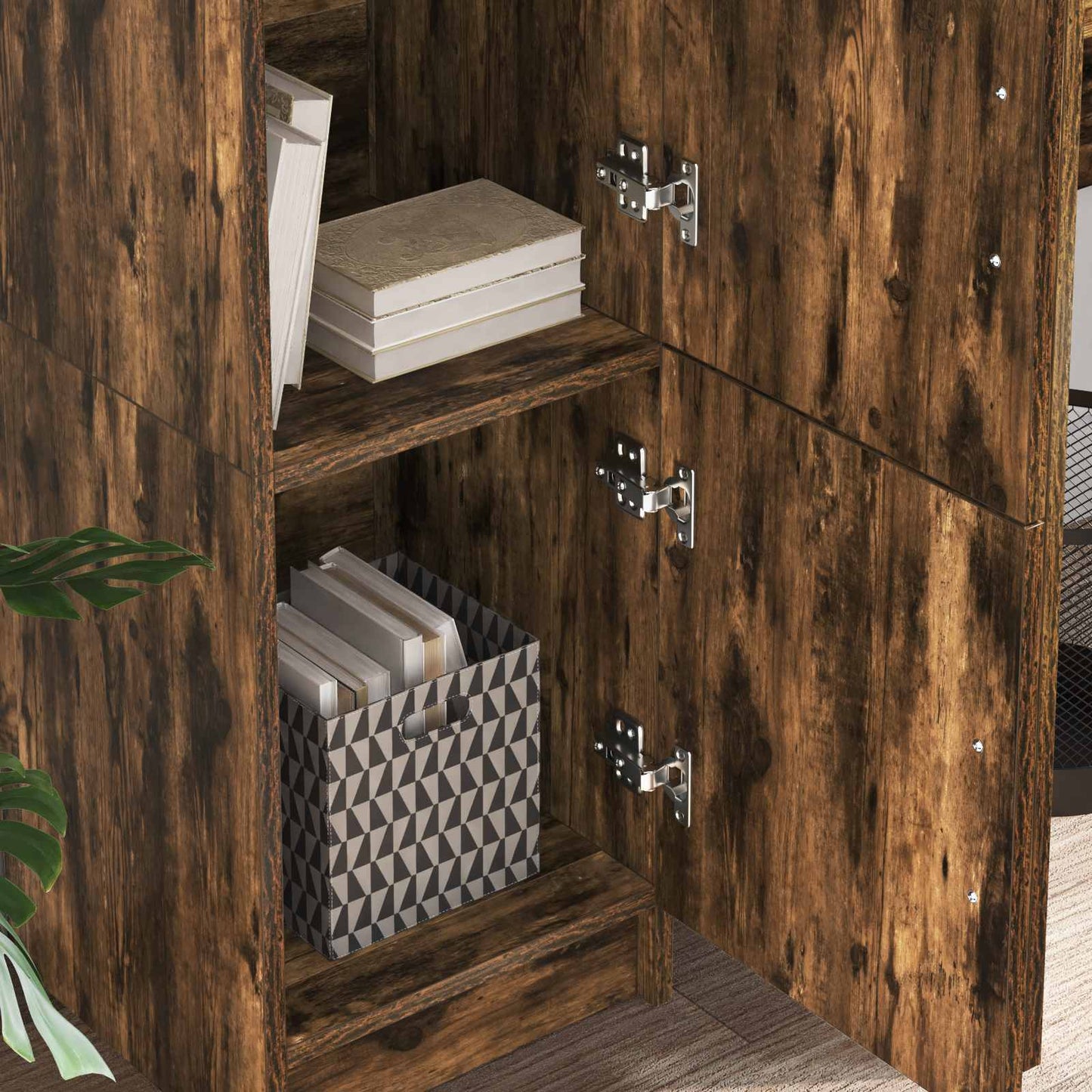 vidaXL Highboard Smoked Oak 31.5 x 32 x 122.5 cm