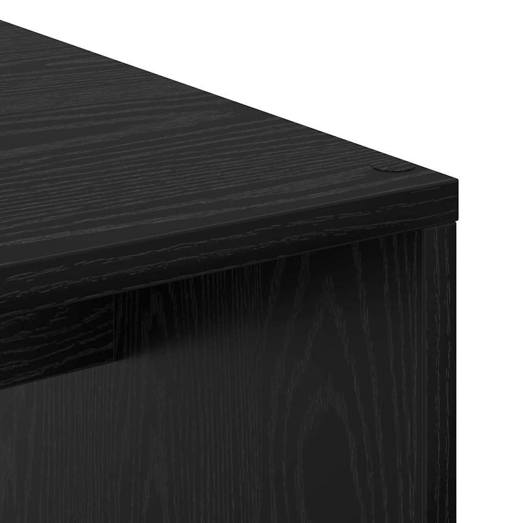vidaXL Desk with Shelf Black Oak 102 x 50 x 124 cm Engineered Wood