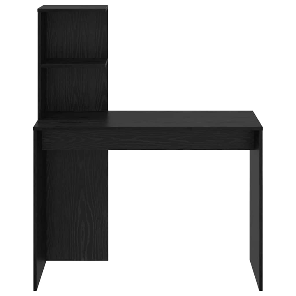 vidaXL Desk with Shelf Black Oak 102 x 50 x 124 cm Engineered Wood