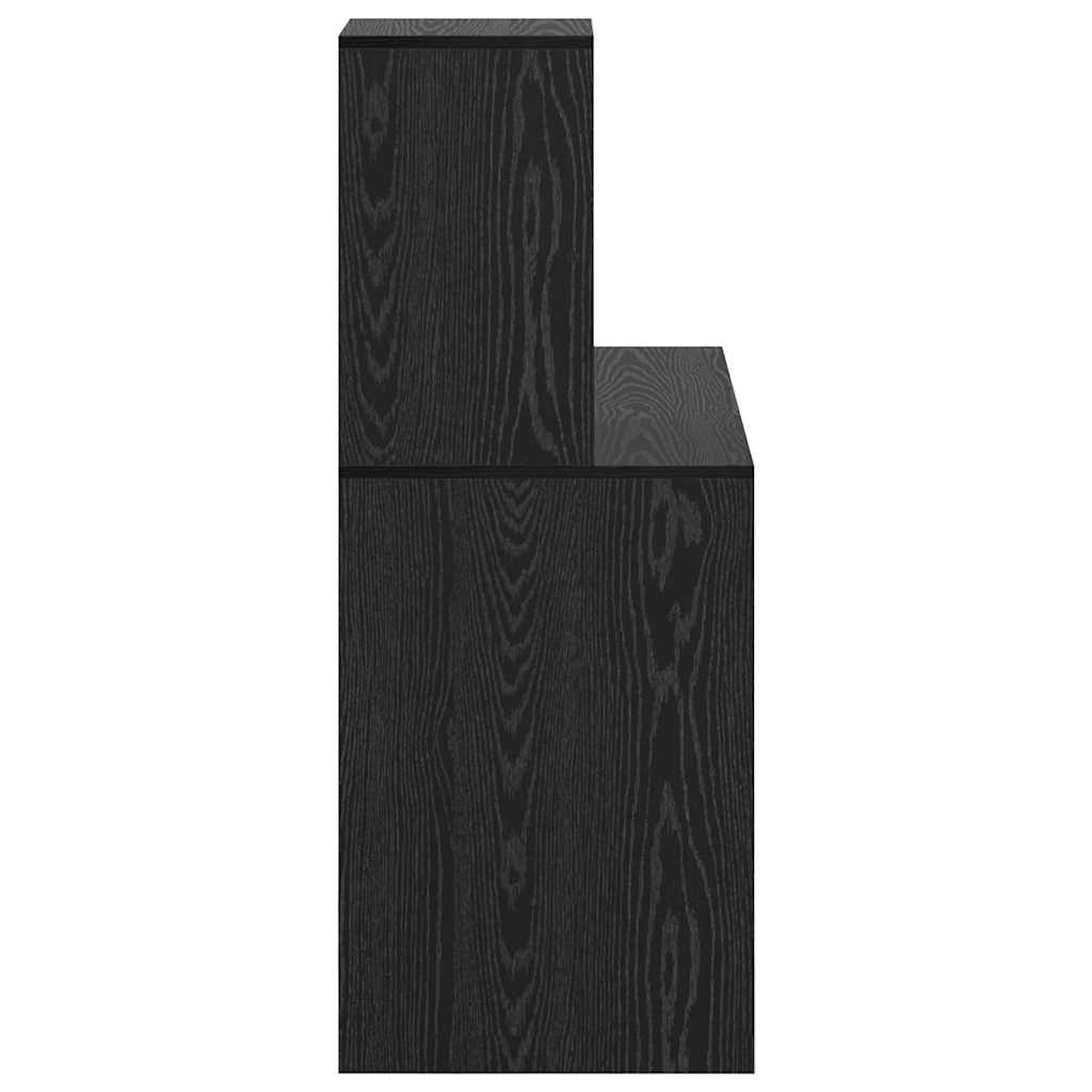vidaXL Desk with Shelf Black Oak 102 x 50 x 124 cm Engineered Wood