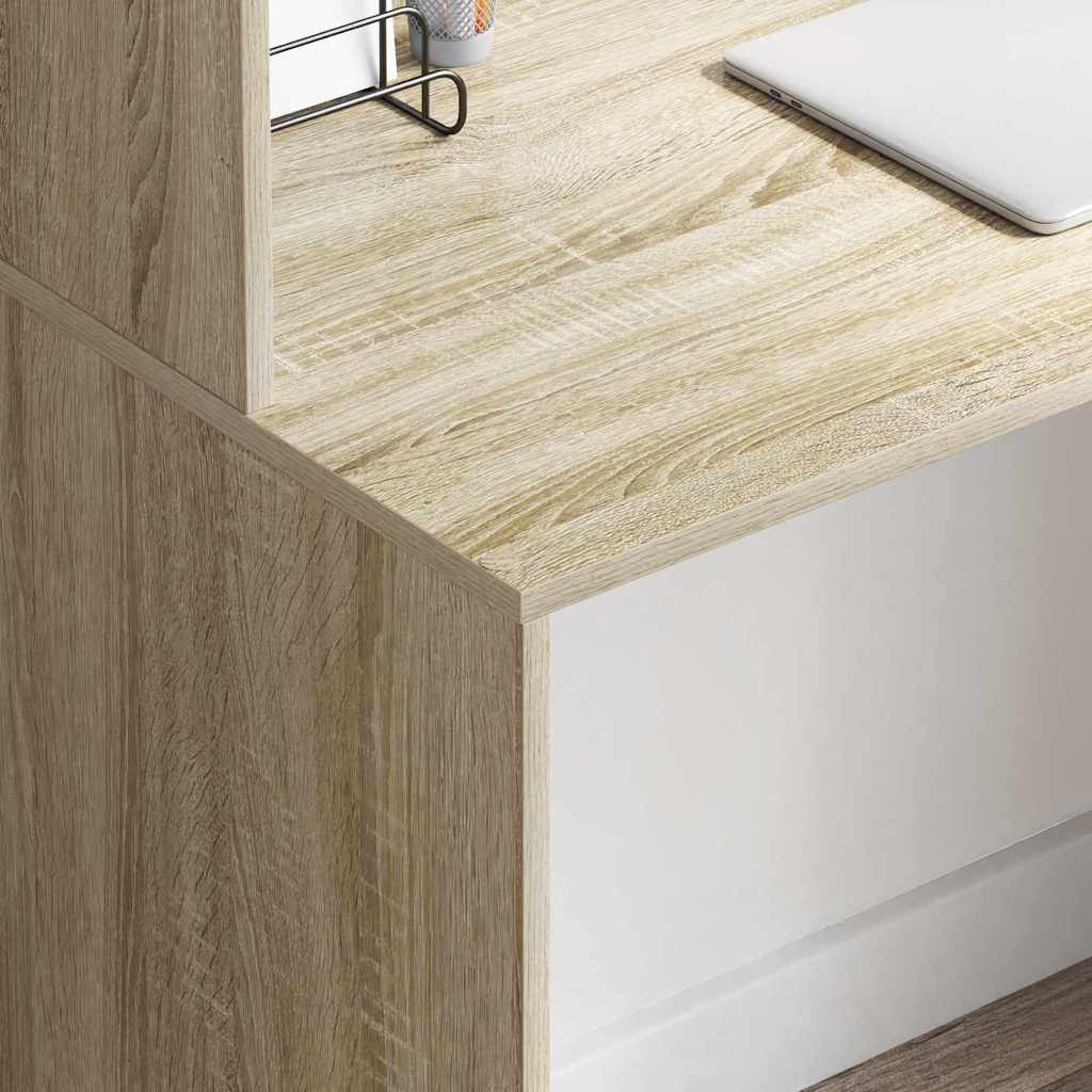 vidaXL Desk with Shelf Sonoma oak 102 x 50 x 124 cm Engineered wood