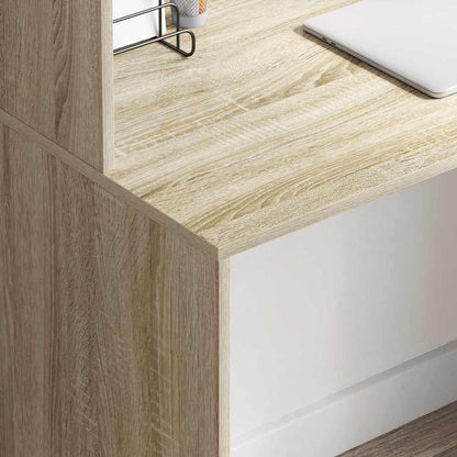 vidaXL Desk with Shelf Sonoma oak 102 x 50 x 124 cm Engineered wood