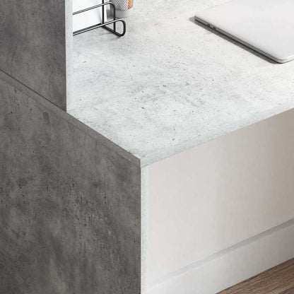 vidaXL Desk with Shelf Concrete Grey 102 x 50 x 124 cm Engineered Wood