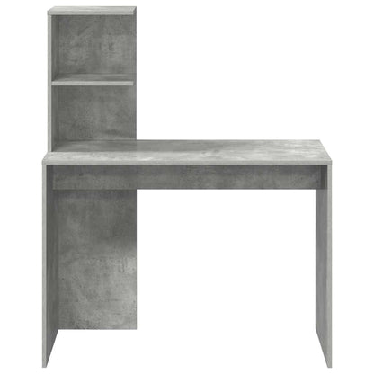 vidaXL Desk with Shelf Concrete Grey 102 x 50 x 124 cm Engineered Wood