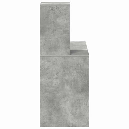 vidaXL Desk with Shelf Concrete Grey 102 x 50 x 124 cm Engineered Wood