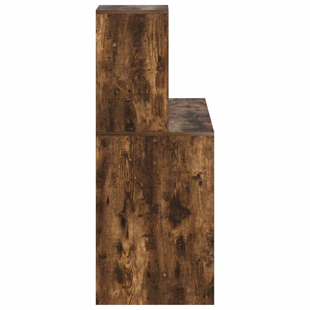vidaXL Desk with Shelf Smoked Oak 102 x 50 x 124 cm Engineered Wood