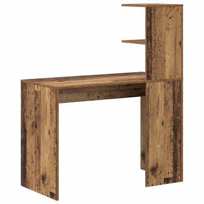 vidaXL Desk with Shelf Old Wood 102 x 50 x 124 cm Engineered Wood