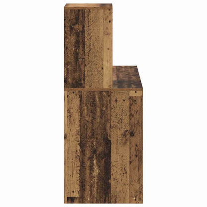 vidaXL Desk with Shelf Old Wood 102 x 50 x 124 cm Engineered Wood