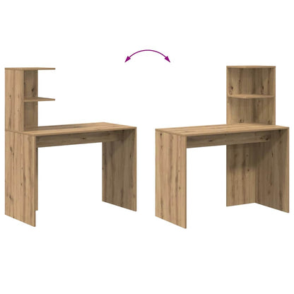vidaXL Desk with Shelf Artisan Oak 102 x 50 x 124 cm Engineered Wood