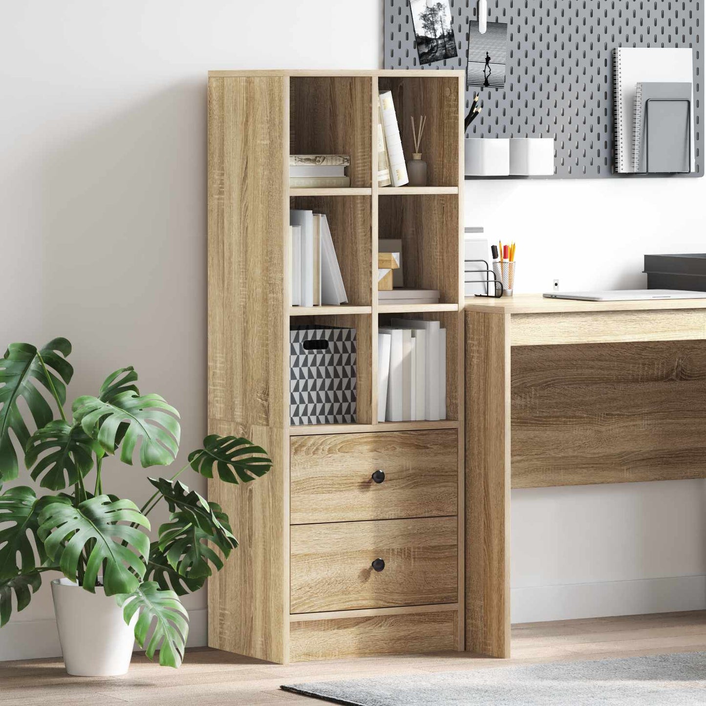 vidaXL Highboard with Drawer Sonoma Oak 45.5 x 34 x 127 cm