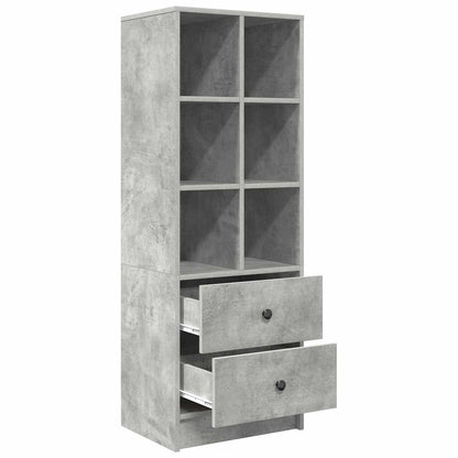 vidaXL Highboard with Drawer Concrete Grey 45.5 x 34 x 127 cm