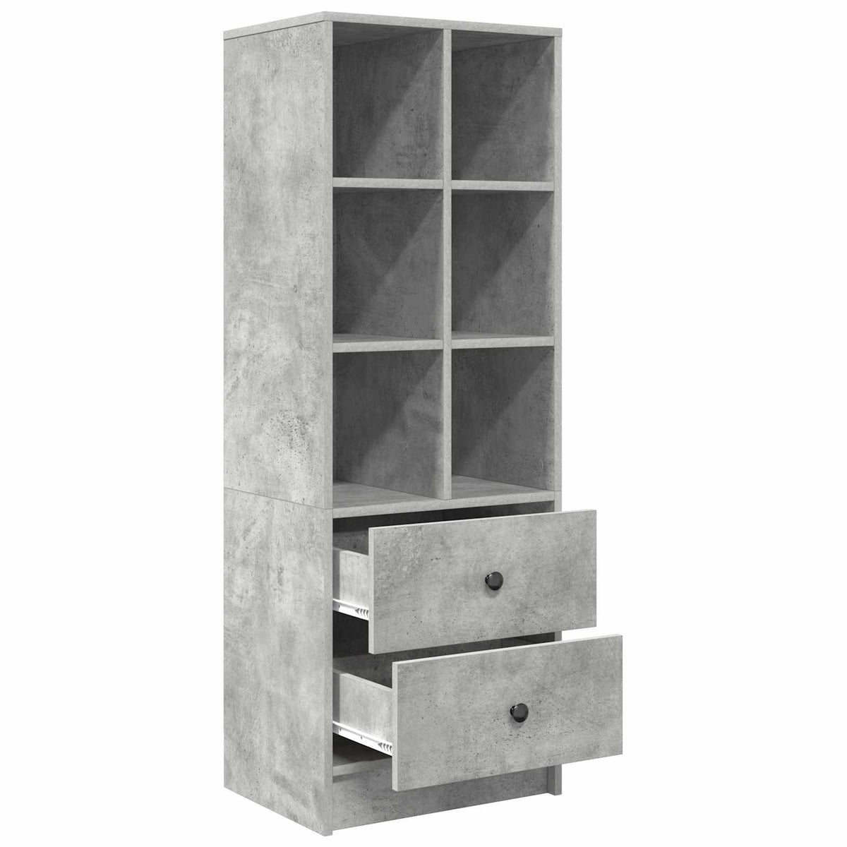 vidaXL Highboard with Drawer Concrete Grey 45.5 x 34 x 127 cm